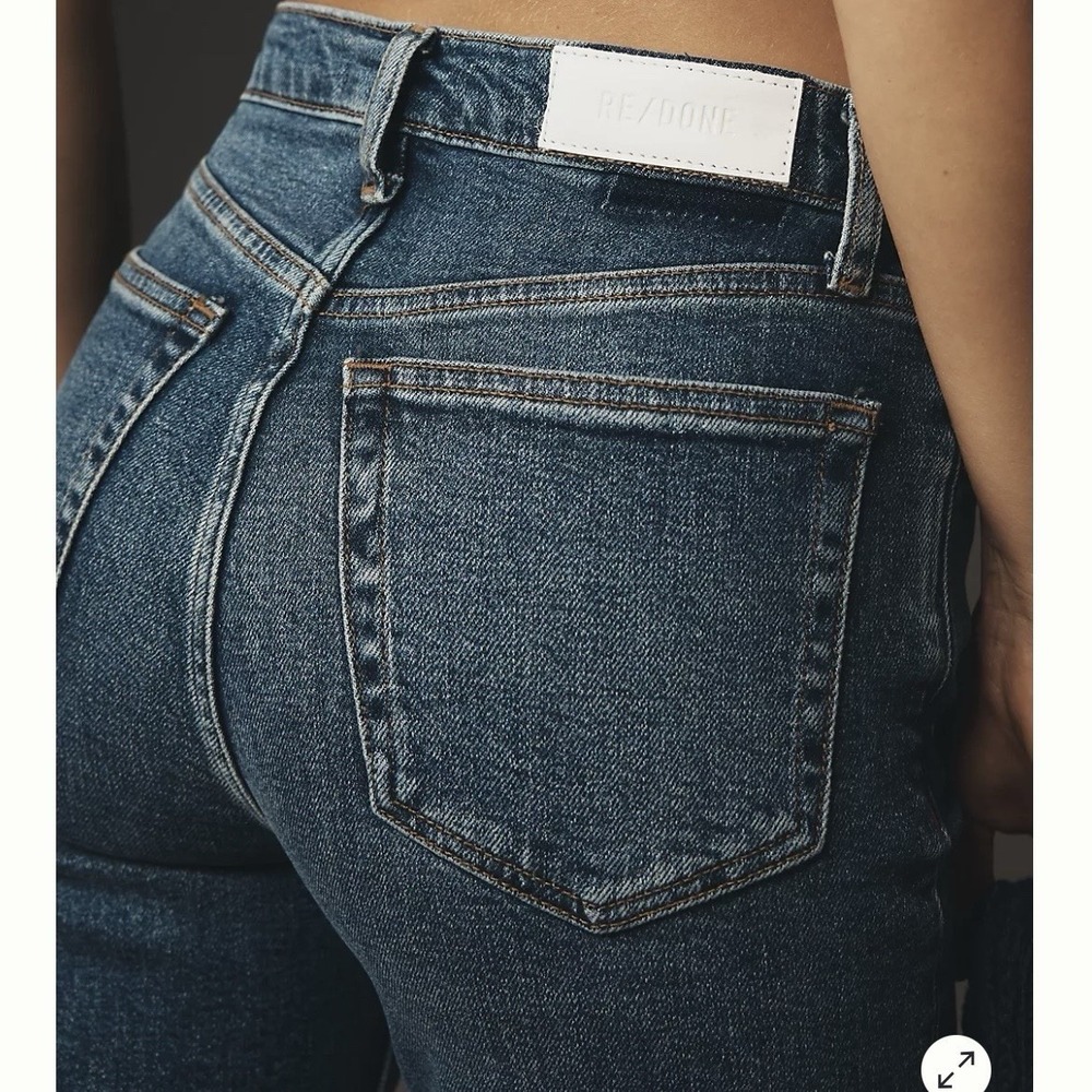 RE/DONE Originals Jeans Women's ‎ 27 High Rise 70s Stove Pipe Button Fly Cropped - Picture 3 of 11